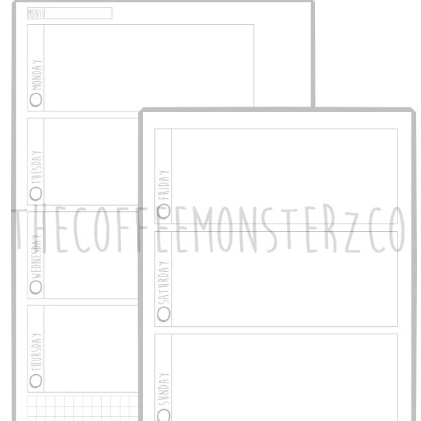 Weekly Horizontal Printable Planner (A5)