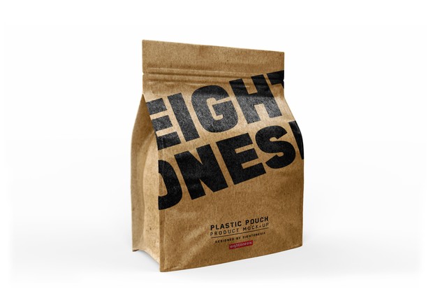 Halfside Kraft Paper Bag Mock-up