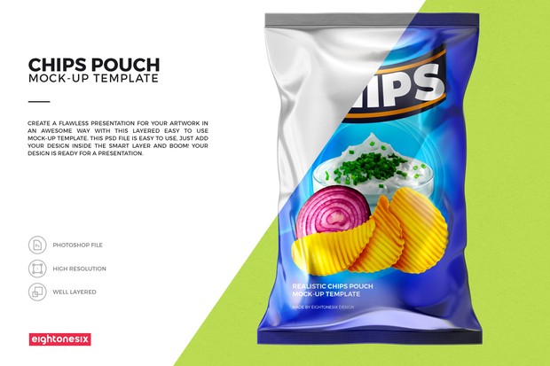 Realistic Chips Pouch Mock-Up