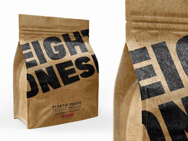 Halfside Kraft Paper Bag Mock-up