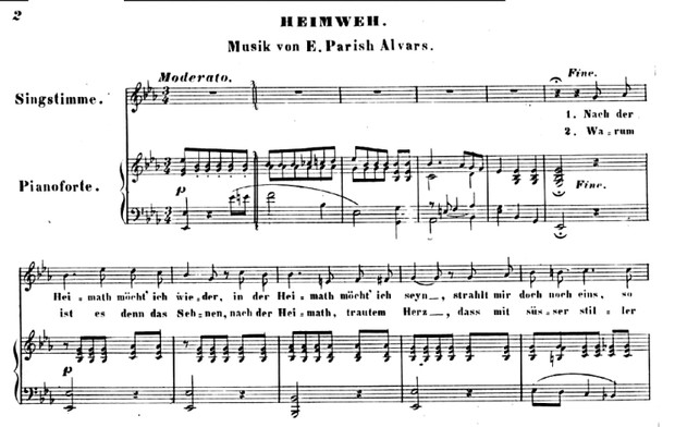 Parish Alvars: Heimweh, Romance for voice and piano