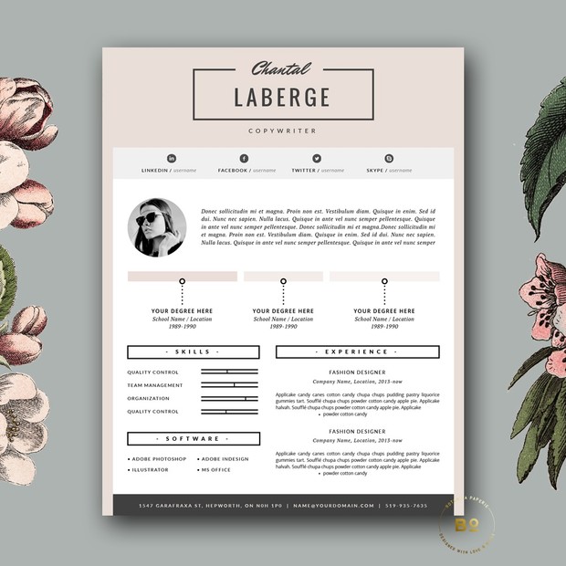 stylish resume design modern cv template free cove