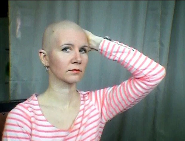 Headshave with Shavette Straight Razor - slightly bloody