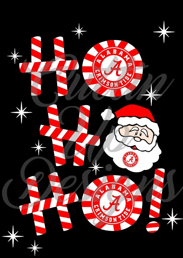 Alabama Ho Ho Ho Christmas Design SVG Cutting File for Cricut of Cameo Football Logo