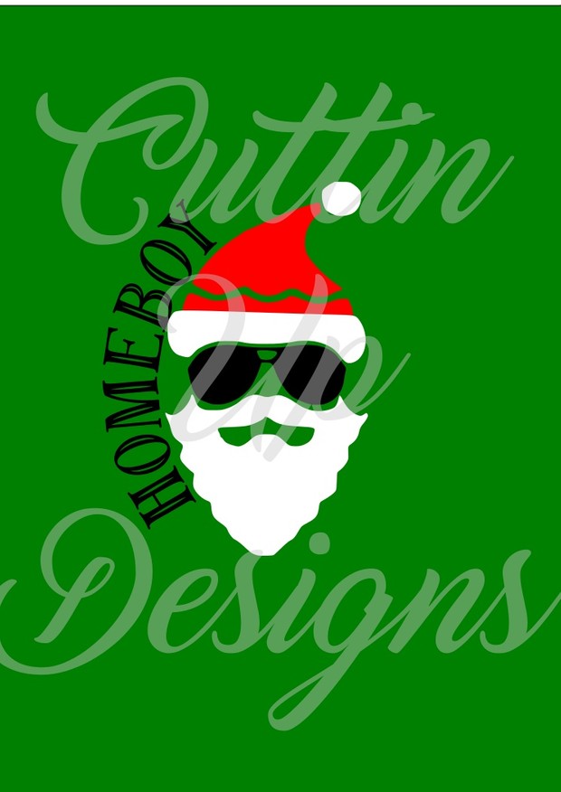 Homeboy Santa SVG Christmas Cutting File for Cricut or Cameo Super Cute