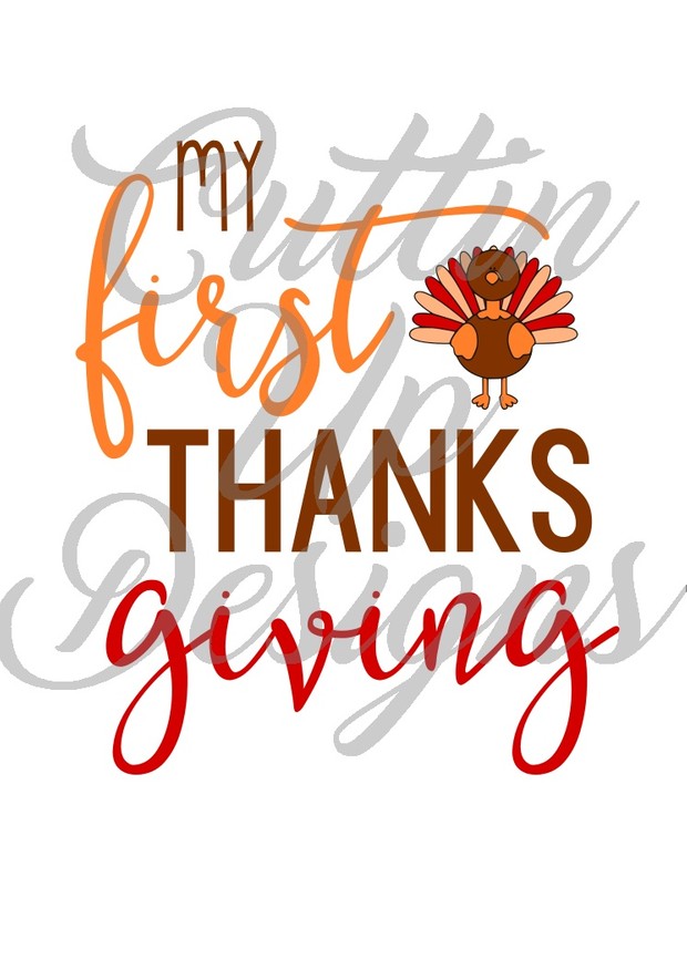 My 1st First Thanksgiving SVG Cut File. Cute holiday shirt idea with easy cut and layer turkey