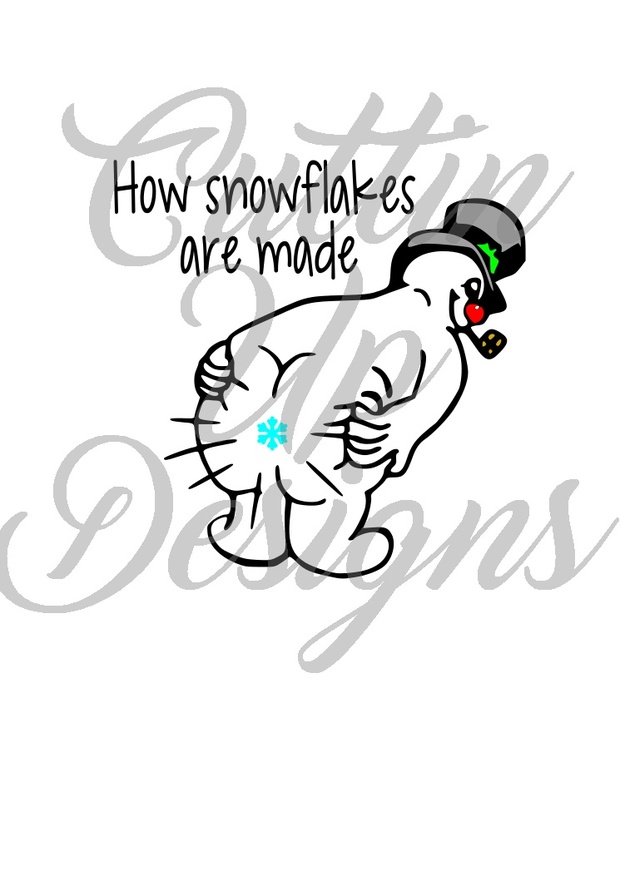 How Snowflakes are made Snowman farting SVG Cutting file for cricut or cameo. Cute gag gift