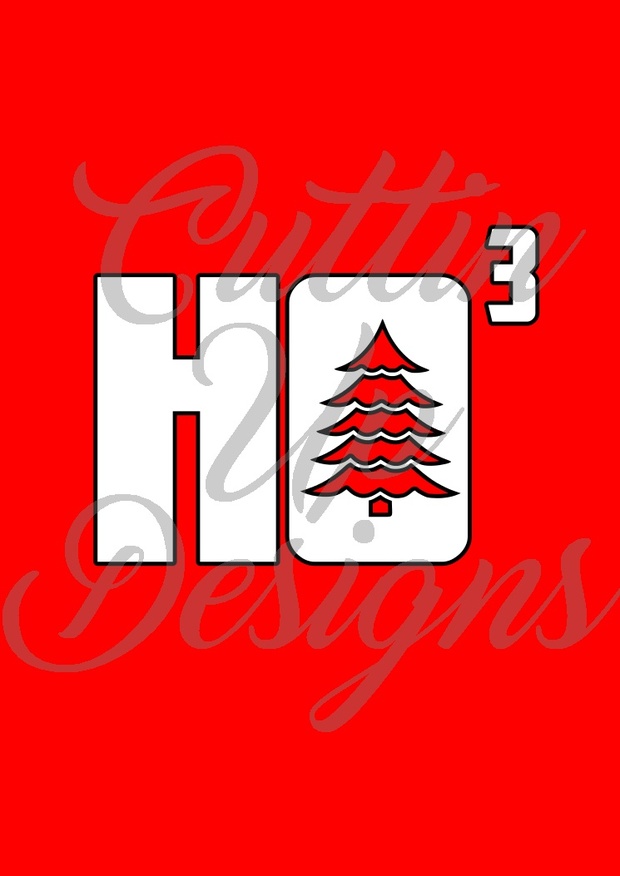 Ho Ho Ho SVG Cut File One color. Easy cut. Ho Cubed. Great shirt idea.
