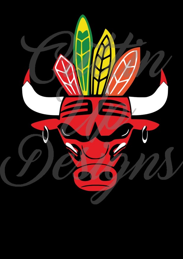 Chicago Bull Hawks Logo SVG Cut File for Cricut or Cameo