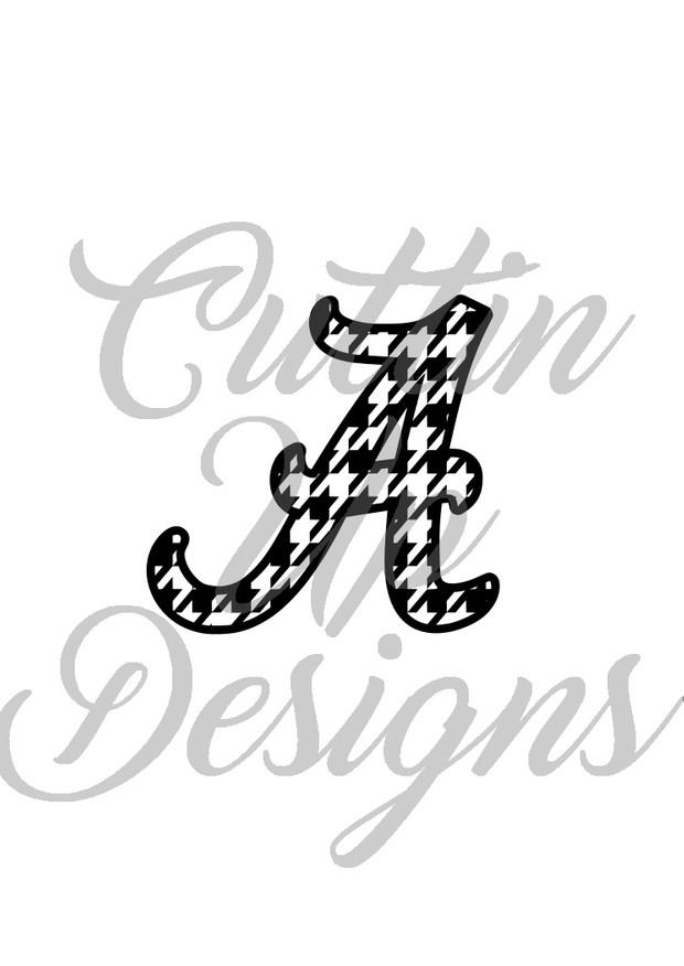 Alabama A Houndstooth SVG Cutting File for Cricut or Cameo. Easy cut and layer