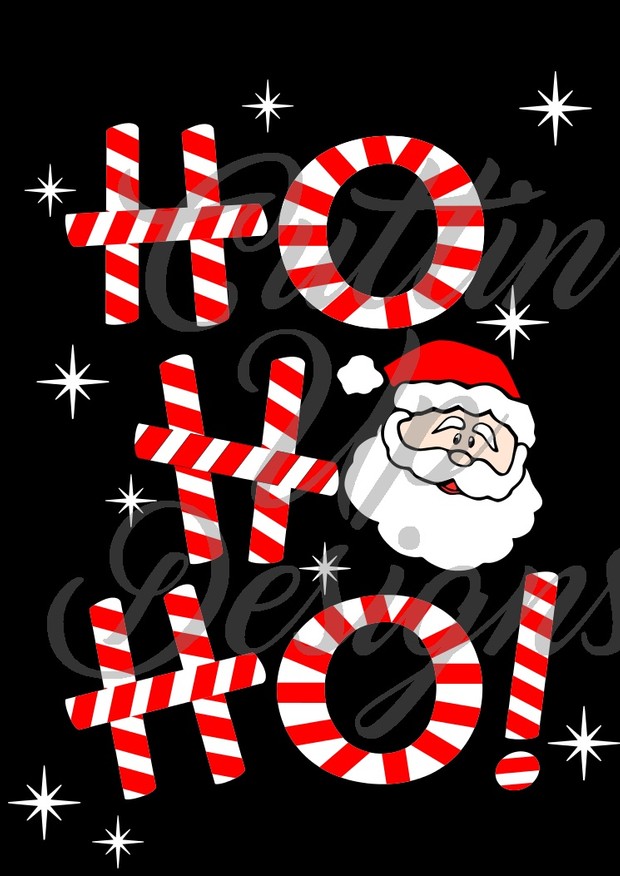 Ho Ho Ho Candy Cane Santa Claus Christmas SVG Cut File for Cricut or Cameo. Super cute and easy