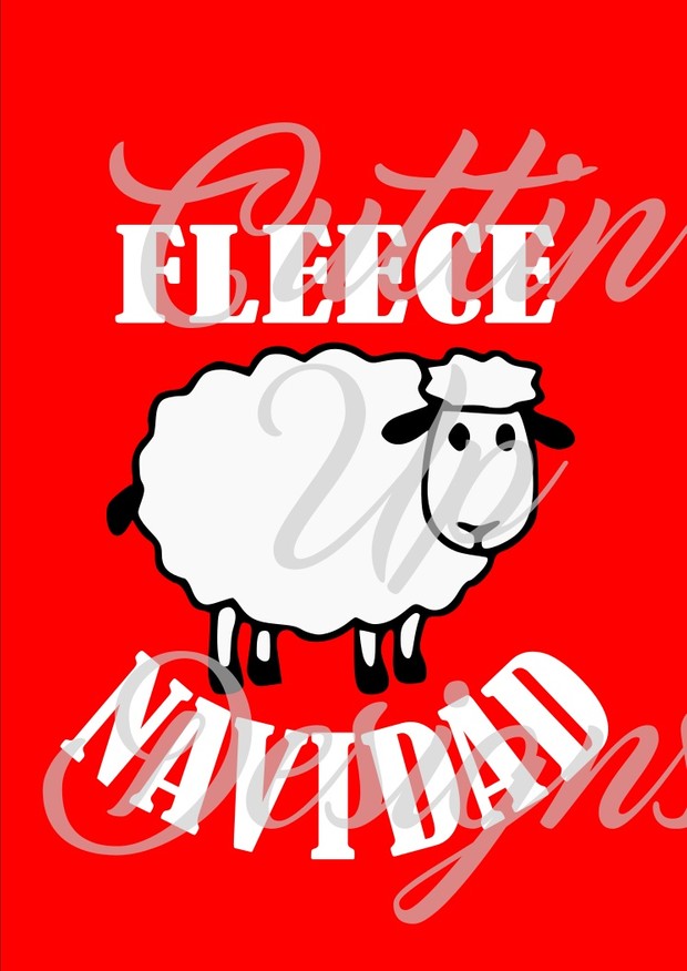 Fleece Navidad Sheep SVG Christmas Cutting file for cricut or cameo