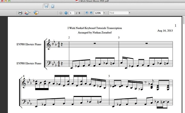 I Wish Style Sheet Music PDF Transcription
