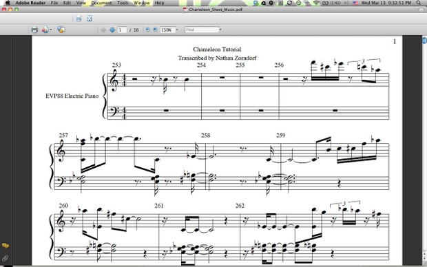 Chameleon PDF Sheet Music