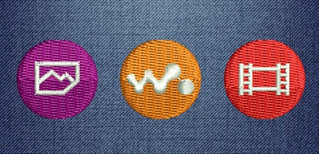 Walkman logo icons - embroidery designed - wilcom