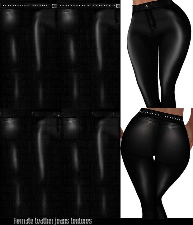 Leather jeans textures