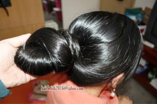 Beautiful long hair to smooth bald