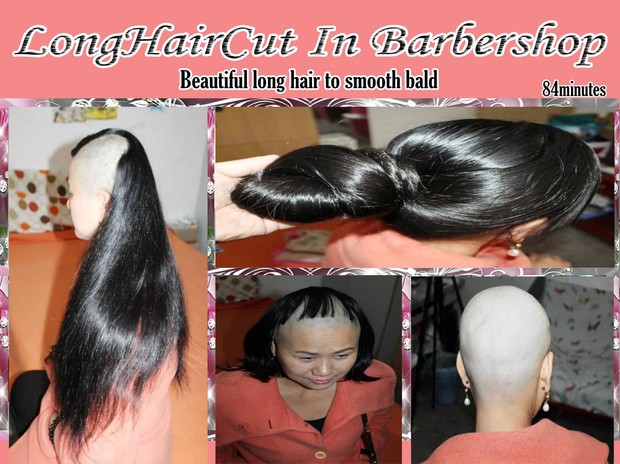 Beautiful long hair to smooth bald