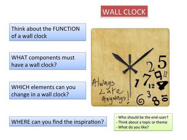 Design a wall clock: worksheets