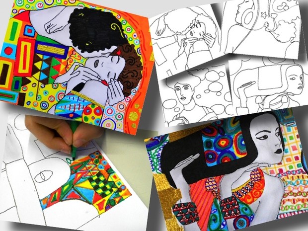 GUSTAV KLIMT second set: 4 printable worksheets