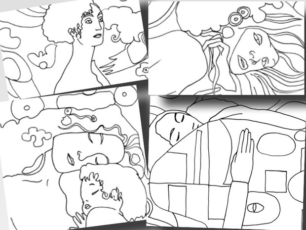 GUSTAV KLIMT first set: 4 printable worksheets