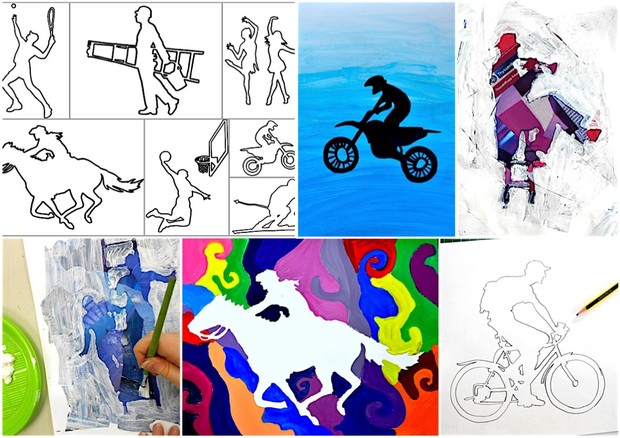 Silhouette di figure: 22 fogli di lavoro