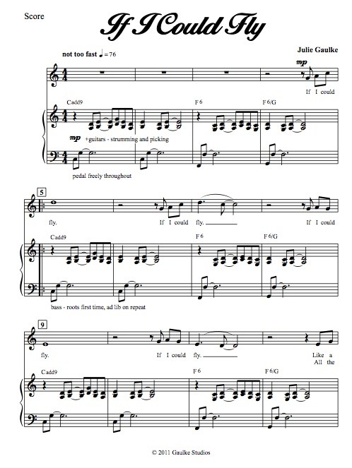 If I Could Fly (vocal version) original arrangement