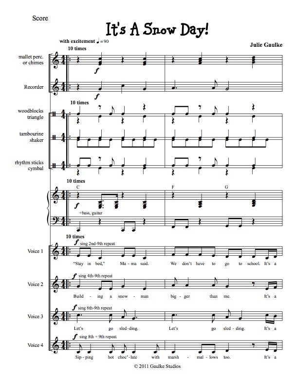 It's A Snow Day - original arrangement