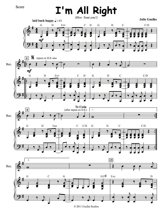 I'm All Right - recorder