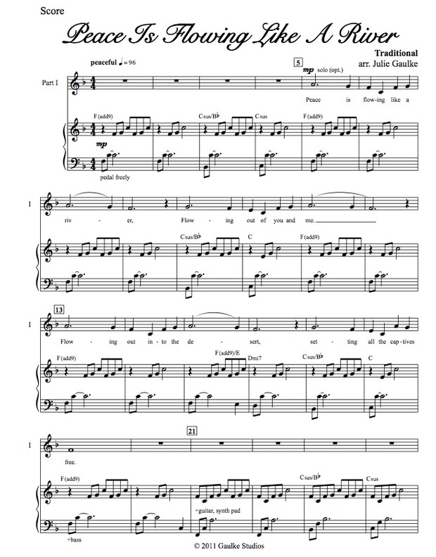 Peace Is Flowing Like A River with mp3 accompaniment track