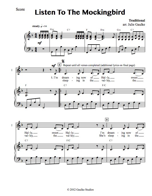 Listen To The Mockingbird - original arrangement