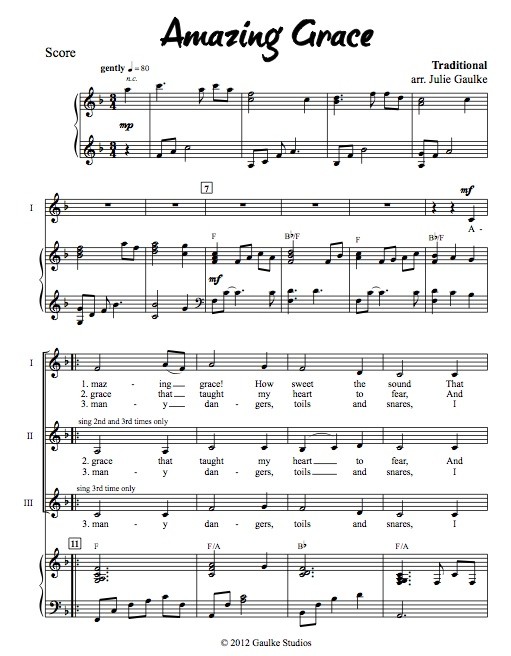 Amazing Grace with mp3 accompaniment