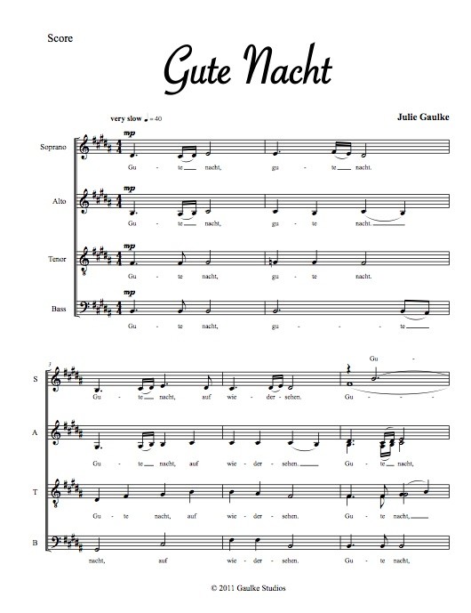 Gute Nacht - original for mixed choir a capella