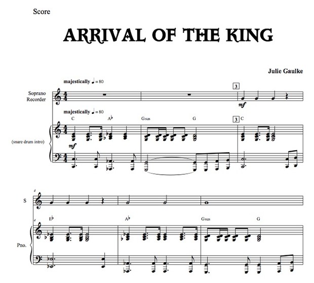 Arrival of the King with mp3 accompaniment track