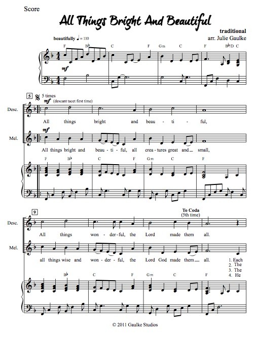 All Things Bright plus mp3 accompaniment track