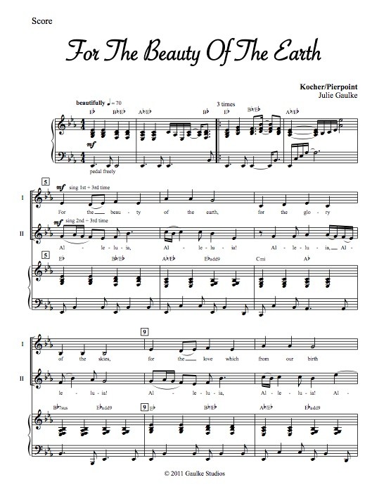 For The Beauty Of The Earth - original arrangement