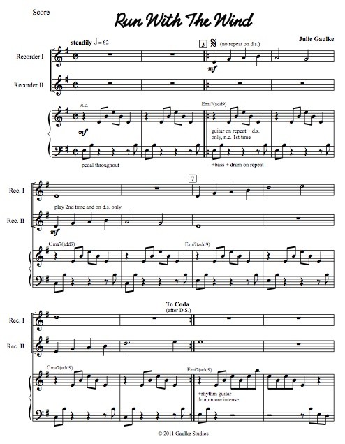 Run With The Wind with mp3 accompaniment track