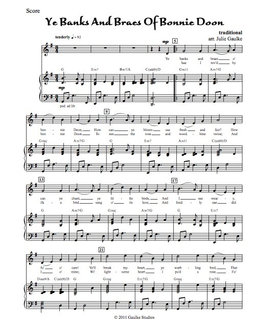 Ye Banks And Braes - vocal - score and mp3 bundle