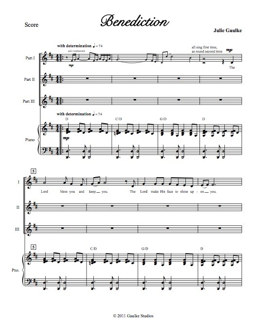 Benediction with mp3 audio track
