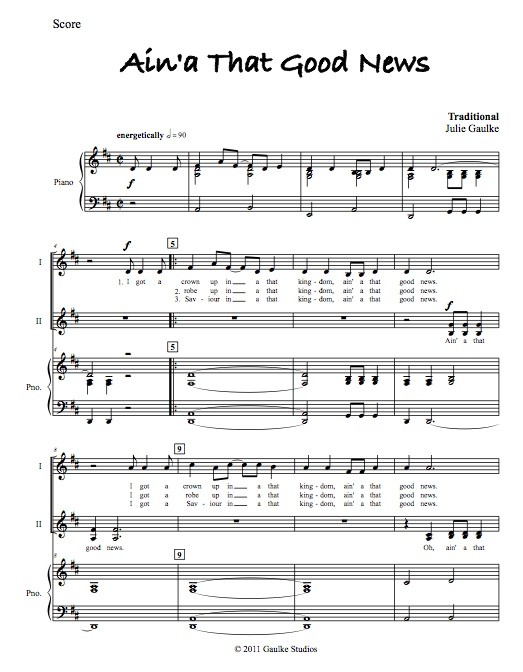 Ain'a That Good News PDF plus mp3 accompaniment track