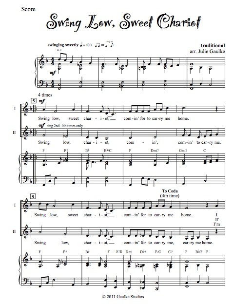 Swing Low Sweet Chariot with mp3 accompaniment track