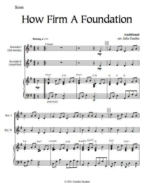 How Firm A Foundation - recorder
