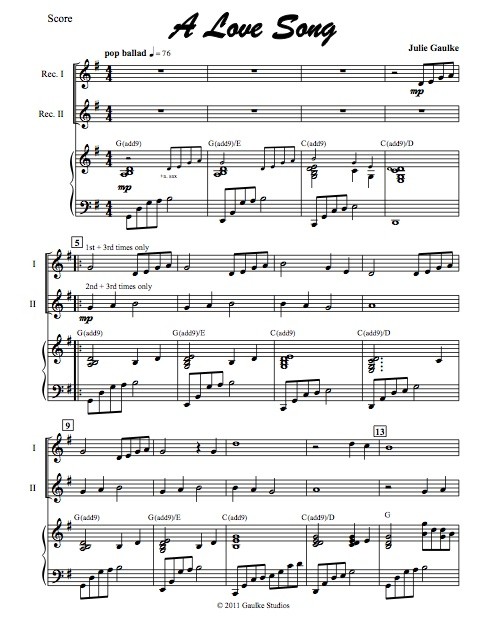 A Love Song with mp3 accompaniment track