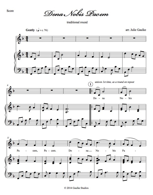 Dona Nobis Pacem (key of F) score and mp3 accompaniment