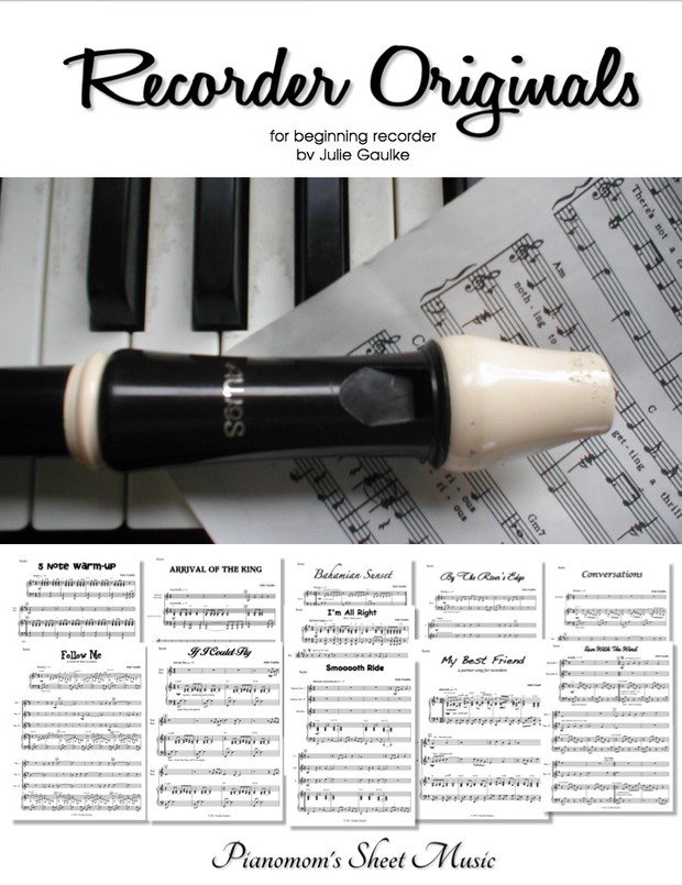 Recorder Originals by Julie Gaulke with mp3 audio backing tracks
