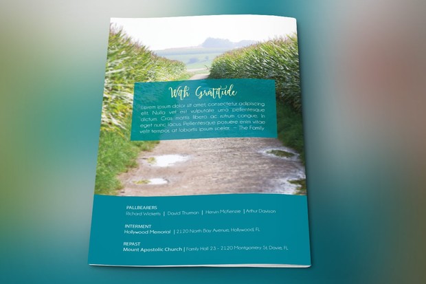 Memories Funeral Program Template