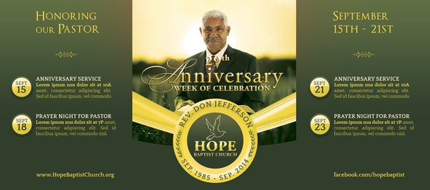 Pastor Anniversary Banner Template