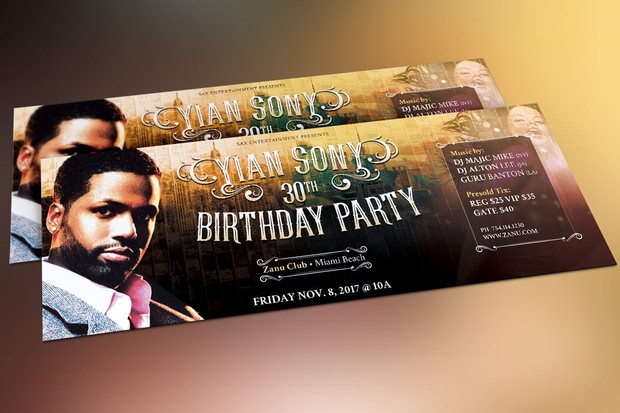 Hipster Birthday Party Flyer Template