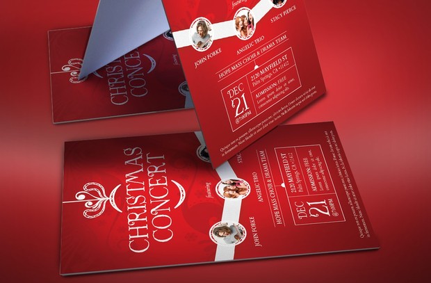 Red Christmas Concert Flyer Template