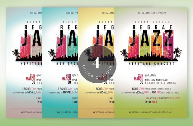 Reggae Jazz Flyer Poster Template